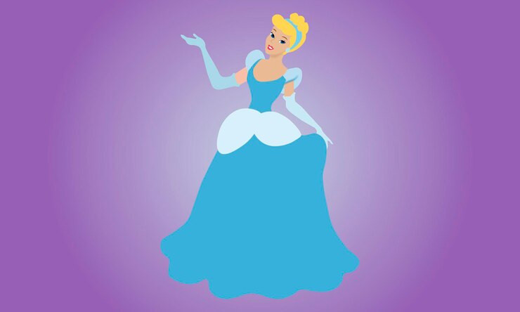 Vetor princesa de conto de fadas em um fundo colorido