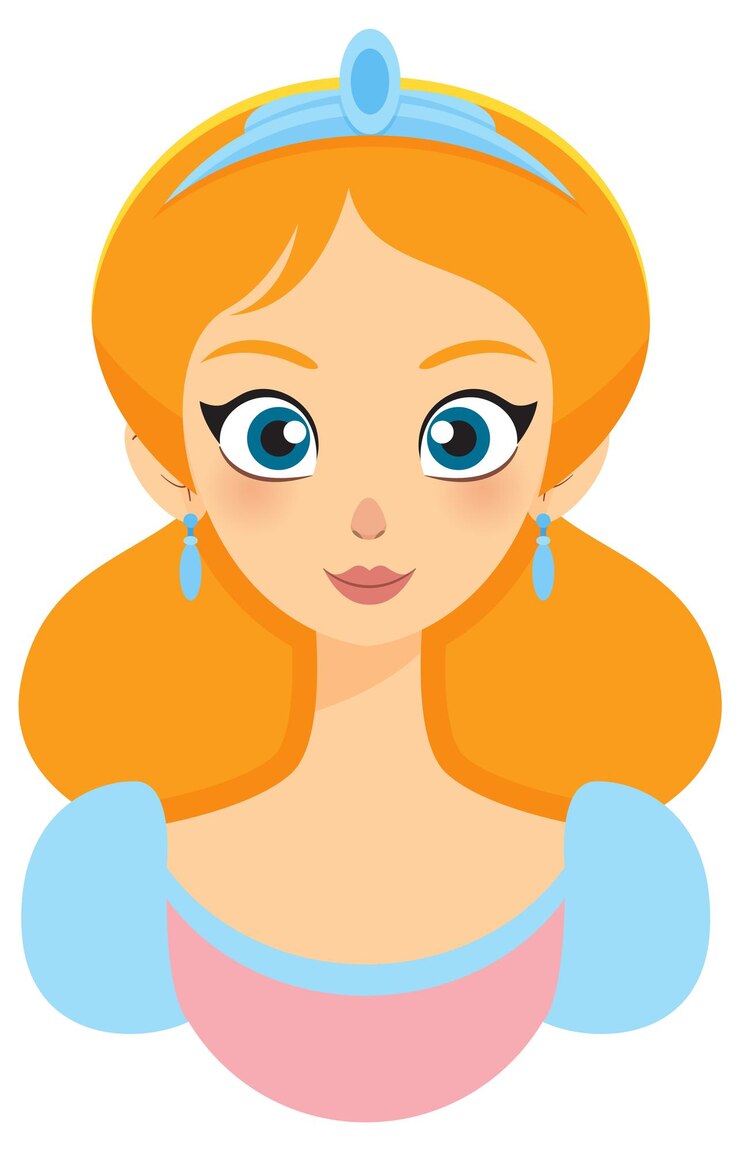 Vetor princesa elegante com tiara azul