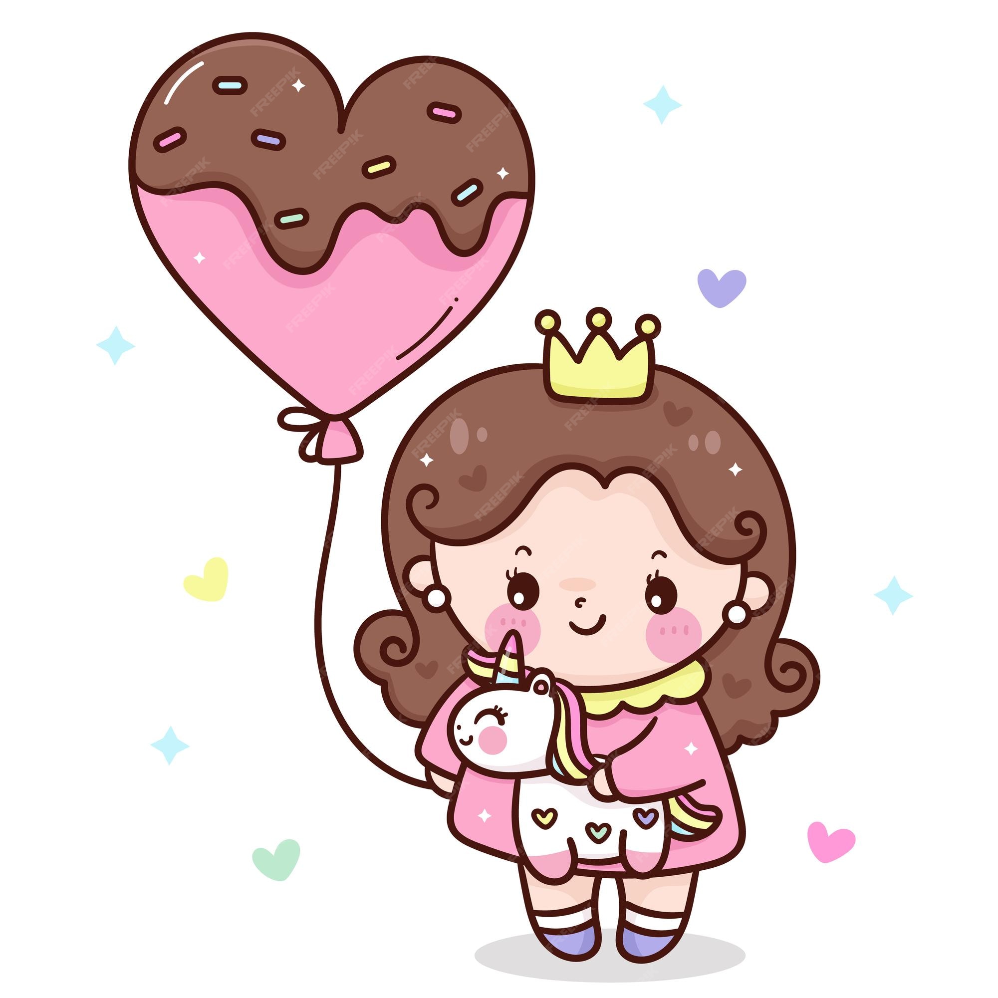 Pequena princesa fada abraço cartoon boneca unicórnio amigo fofo personagem  kawaii