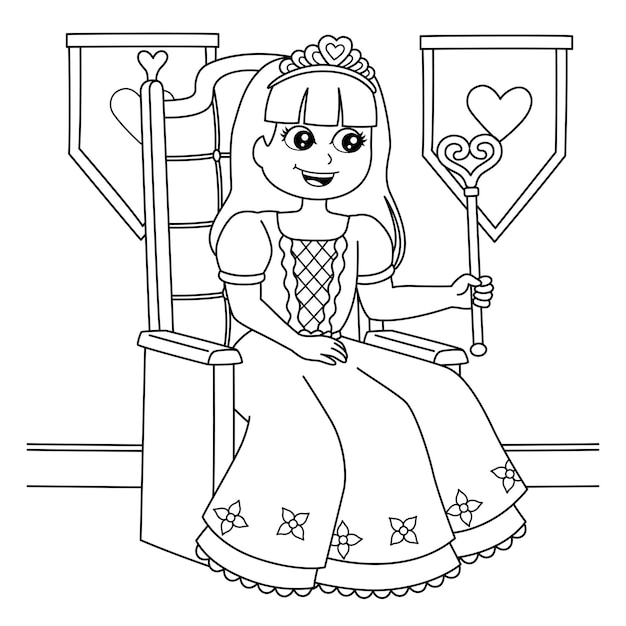 Desenho De Menina Princesa Página Para Colorir PNG , Desenho De