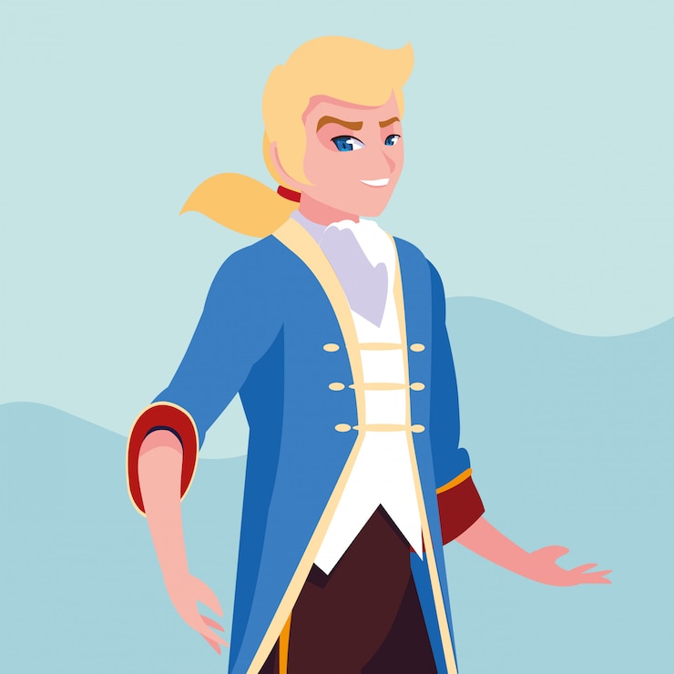 Vetor príncipe de personagem de avatar de conto de fadas