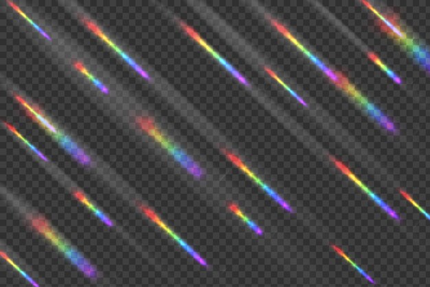 Vetor prisma arco-íris efeito de sobreposição de luz solar