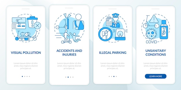 Problemas de compartilhamento de scooter na tela da página do aplicativo móvel