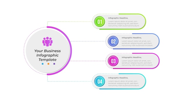 Processo de infográfico de negócios criativos e design de apresentação
