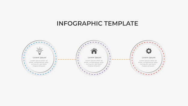 Processo de infográfico vetorial moderno e design de apresentação