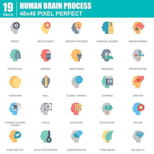 Processo do cérebro humano plana