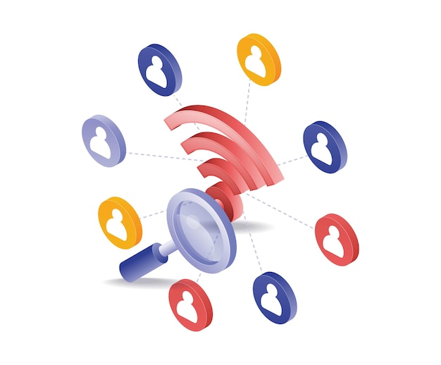 Procurando pessoas de redes sociais conectividade de rede