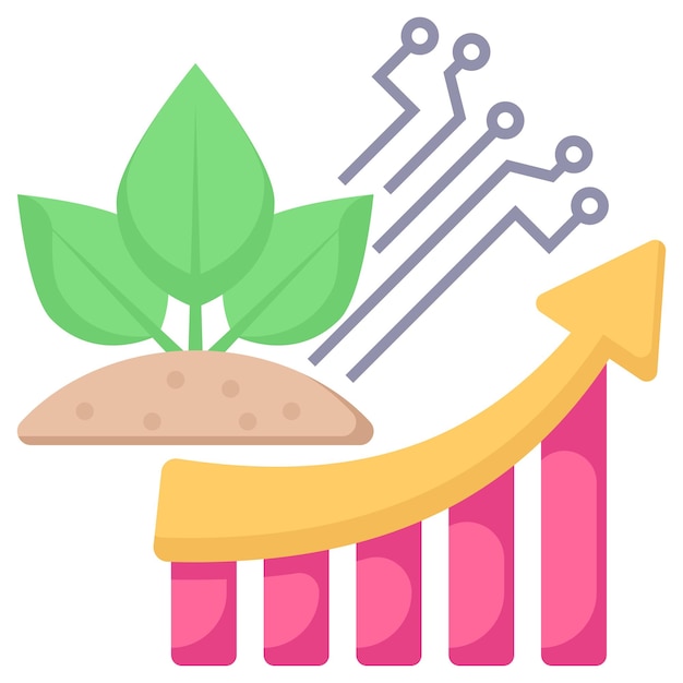 Vetor produção agrícola melhorada ao compreender a saúde do solo conceito vector design agricultura inteligente