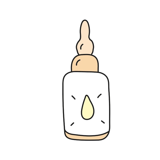 Produto cosmético para cuidados faciais Ilustração vetorial em estilo doodle