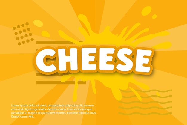 Produto de menu de banner de cartaz de comida ecológica de rótulo de queijo Ilustração em vetor