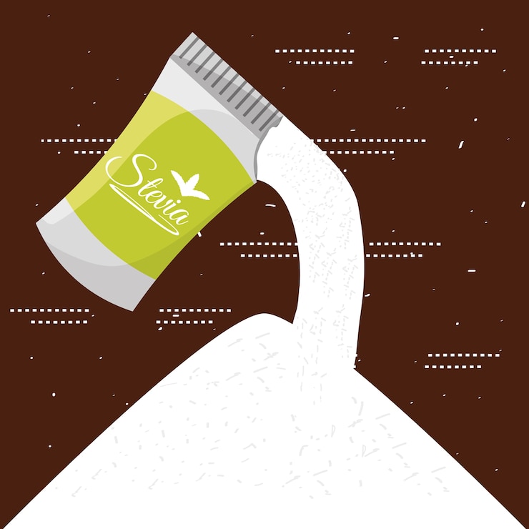 Vetor produto de pacote de edulcorante natural stevia