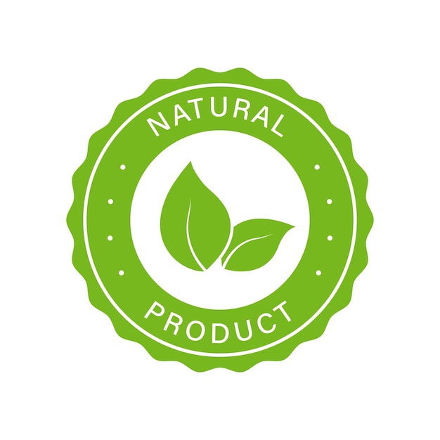 Produto orgânico natural selo verde símbolo puro qualidade ingrediente fresco adesivo ecológico