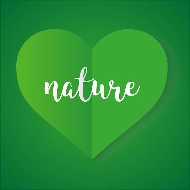 Produto orgânico, natureza, amor, vetor de coração verde