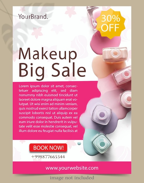 Vetor produtos de beleza de maquiagem de banner para venda de maquiagem postagem de banner para modelo de mídia social