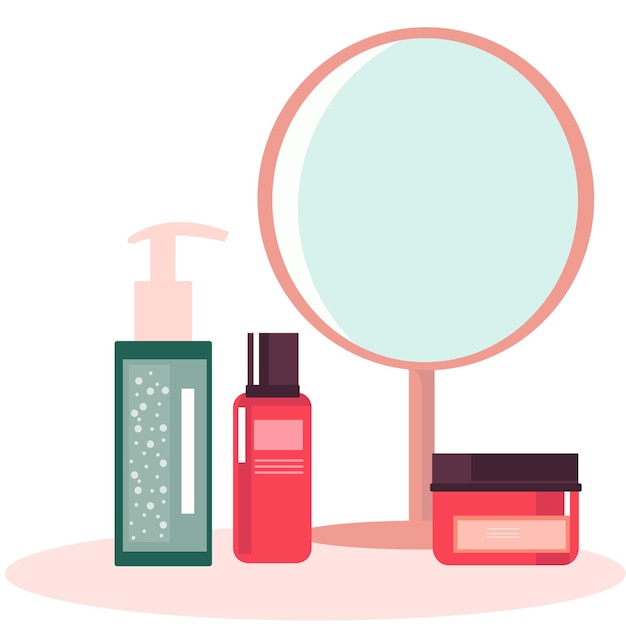produtos e ferramentas para meninas e cosméticos para cuidados com a pele do rosto e do corpo Rotina diária de beleza amor próprio