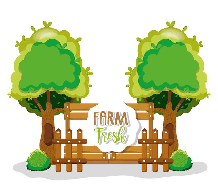 Vetor produtos frescos da fazenda