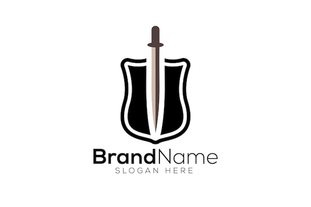 Vetor professional shield sword of war logo design vector template