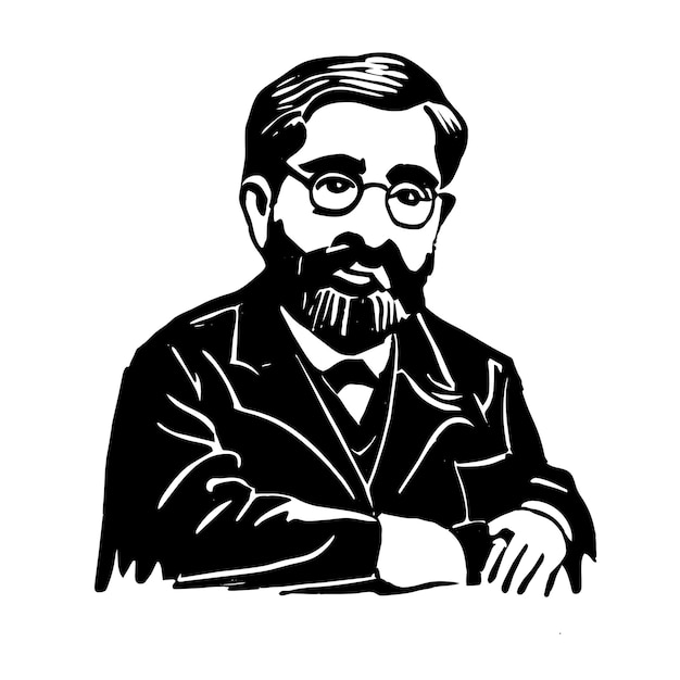Vetor professor médico velho com óculos mão desenhada cartoon adesivo ícone conceito ilustração isolada