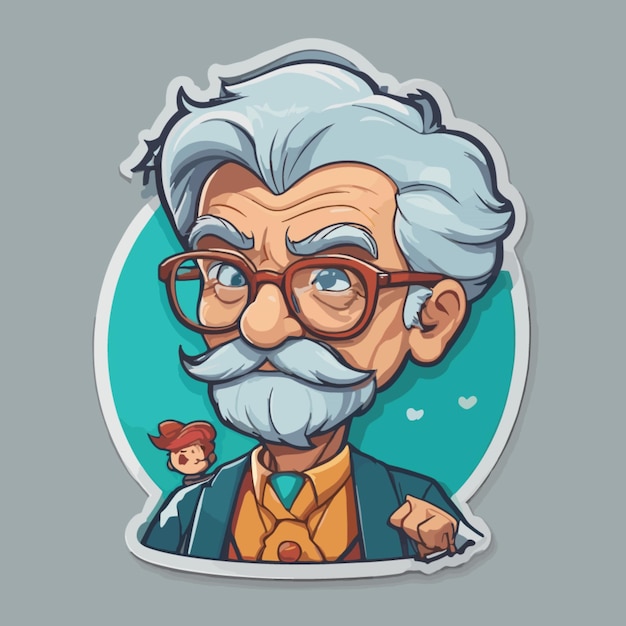 Professor vetor de desenho animado