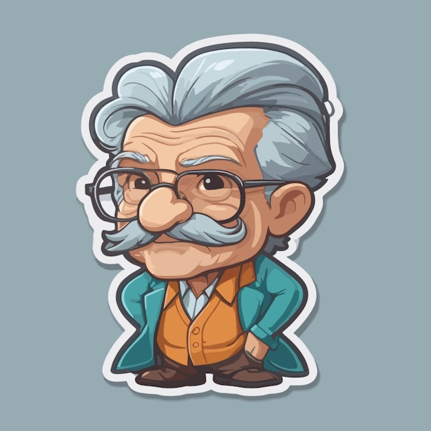 Professor vetor de desenho animado