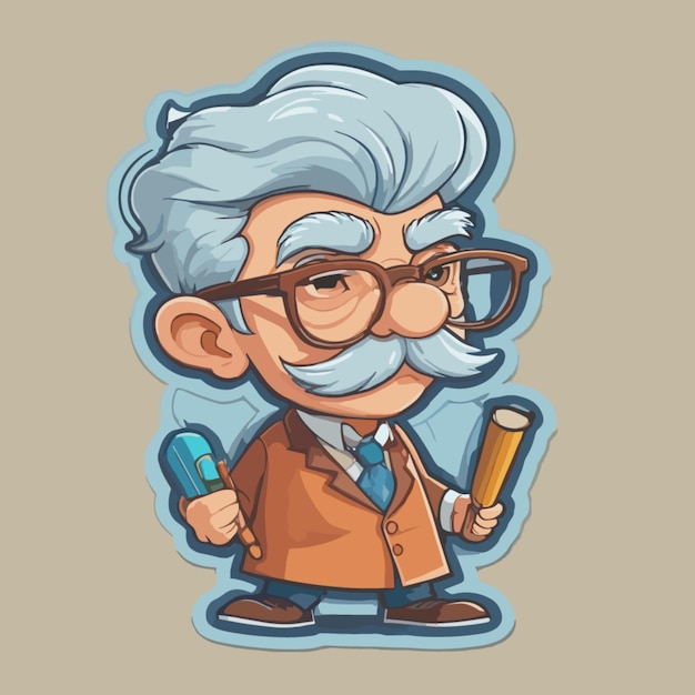 Professor vetor de desenho animado