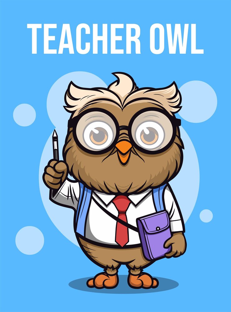 Vetor professora de ilustração vectorizada coruja clipart animal