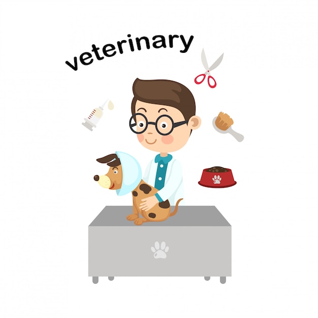 Profissão veterinary.vector ilustração.