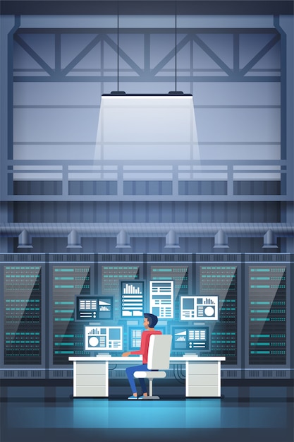 Programador em data center