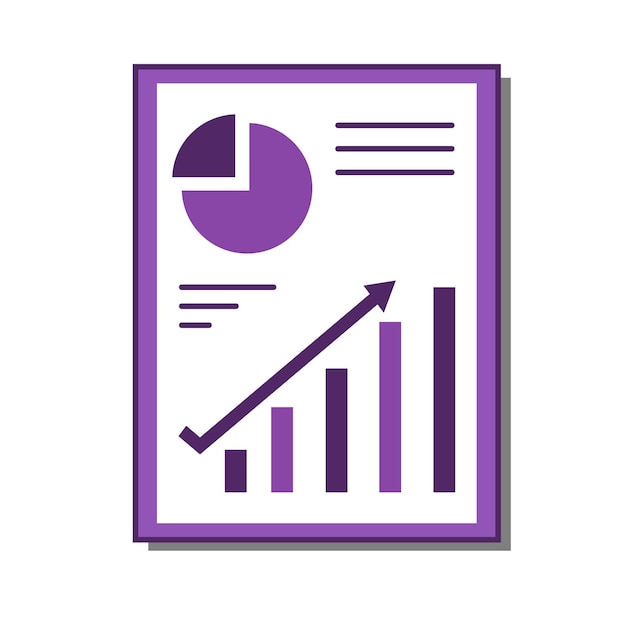 progresso roxo das estatísticas de negócios na parede