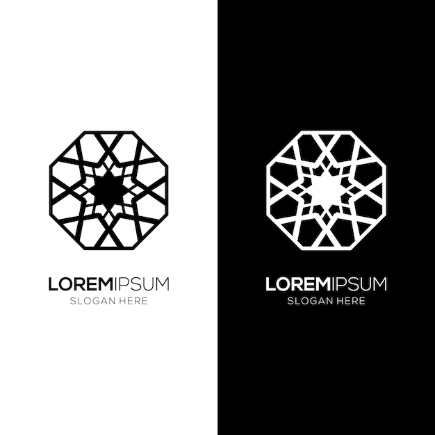 Vetor projetar um logotipo na forma de um ornamento árabe islâmico