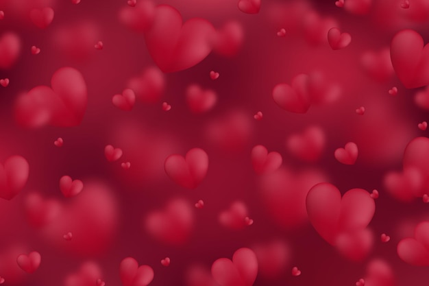 Projeto abstrato do dia dos namorados do modelo decorativo dos corações vermelhos 3d sem emenda.