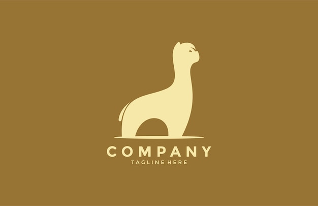 Projeto bonito do logotipo da alpaca