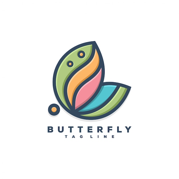 Projeto da ilustração do conceito do logotipo da borboleta