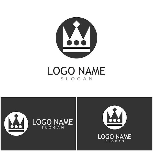 Projeto da ilustração do ícone do vetor do modelo do logotipo da coroa