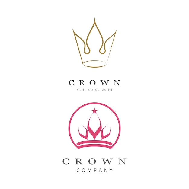 Projeto da ilustração do ícone do vetor do modelo do logotipo da coroa