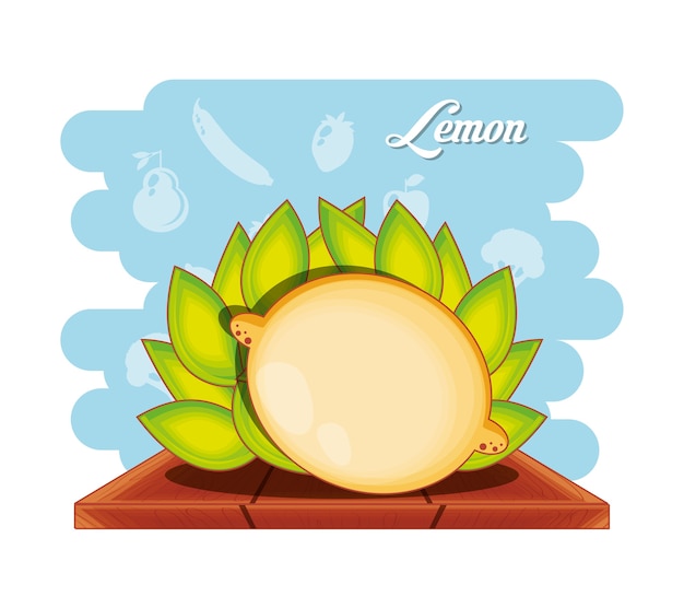 Projeto da ilustração do vetor da comida saudável do limão da fruta
