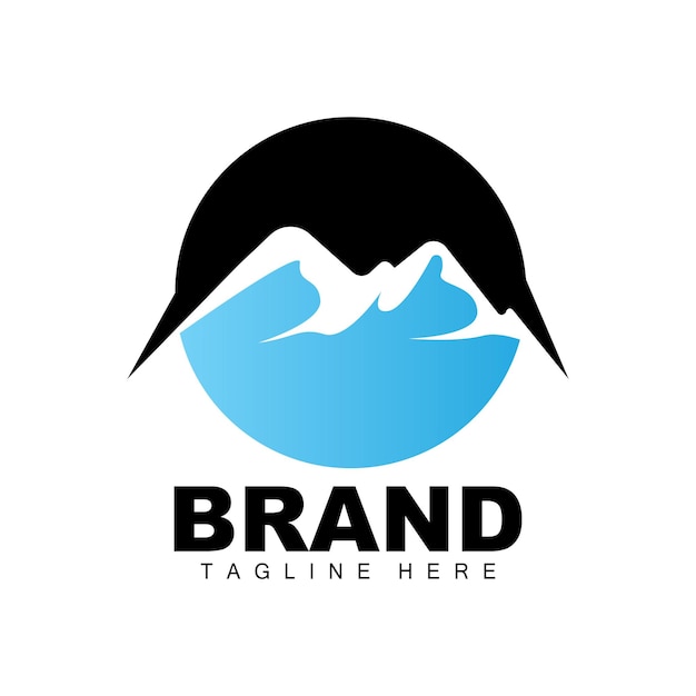 Projeto de aventura de alpinismo de vetor de logotipo de montanha para equipamentos de escalada e marca com logotipo de montanha