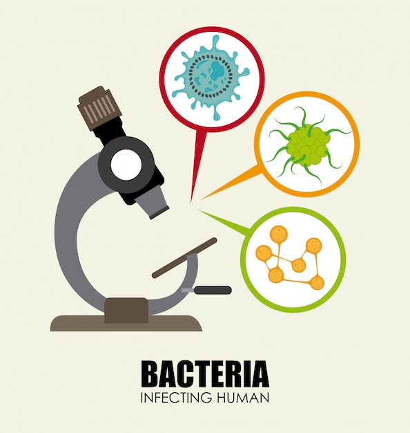 Projeto de bactérias sobre fundo bege