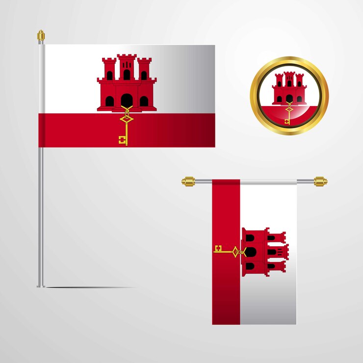 Vetor projeto de bandeira de gibraltar com vetor distintivo