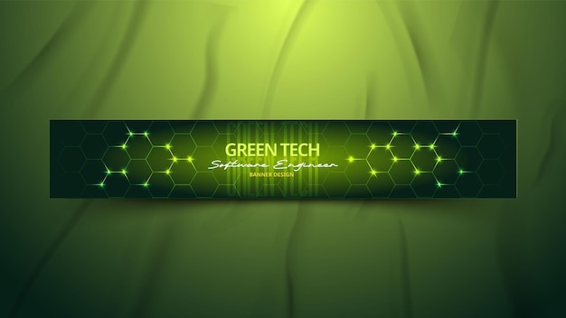 Vetor projeto de bandeira tecnológica verde para engenheiro de software