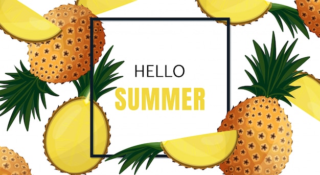 Projeto de banner de férias de verão.