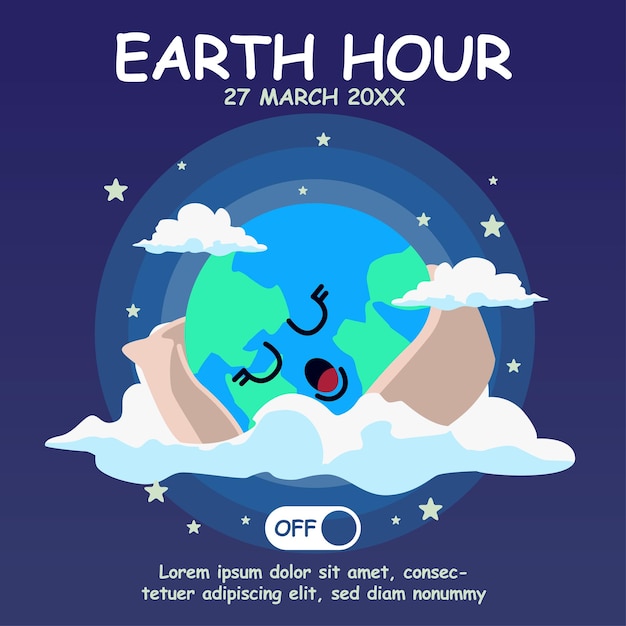 Projeto de cartaz da Hora da Terra para a conscientização ambiental