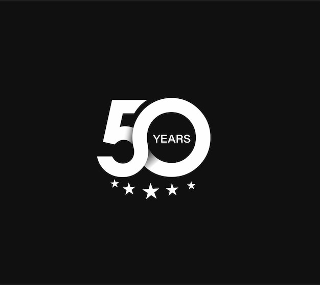 Vetor projeto de celebração de aniversário de 50 anos.