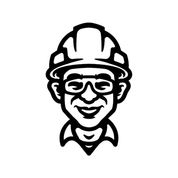 Projeto de close-up do logotipo do trabalhador, perfeito para logotipo, ícone, impressão ou etc.
