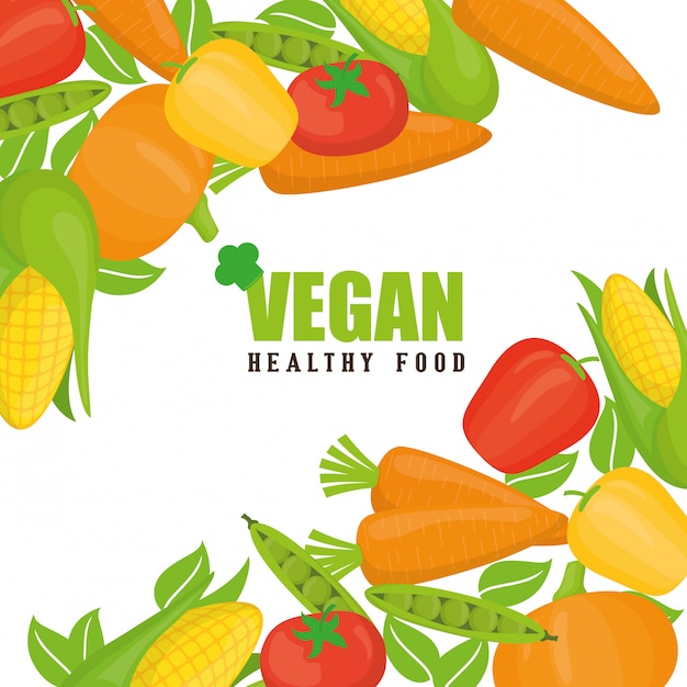 Vetor projeto de comida vegan.