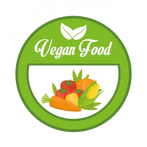 Vetor projeto de comida vegan.