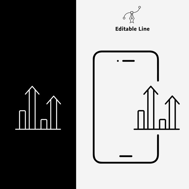 Projeto de conceito de ícone de linha de gráfico