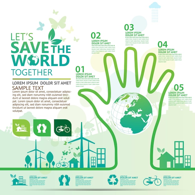 Projeto de conceito de ideia criativa de ecologia e preservação do meio ambiente