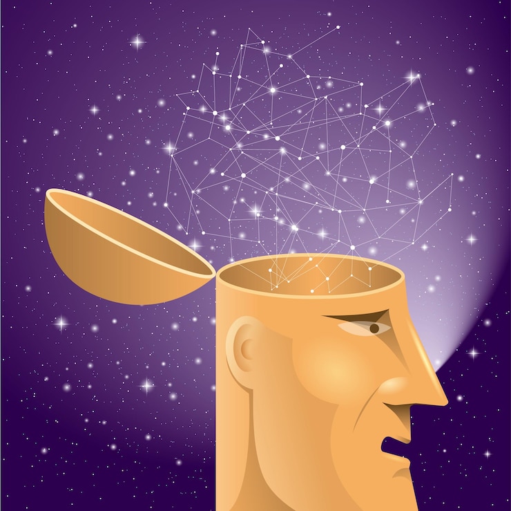 Vetor projeto de conceito de inteligência artificial, design.background de dados de rede é roxo.