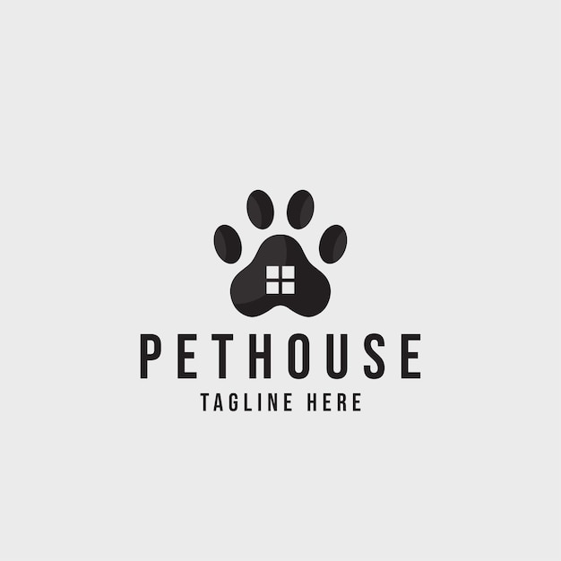 Projeto de conceito de logotipo de casa de animais de estimação cão gato cuidados para animais de estimação logo vetor